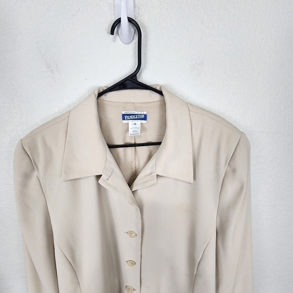 Pendleton Khaki Button Up Blazer Jacket Size 18 - Picture 4 of 10